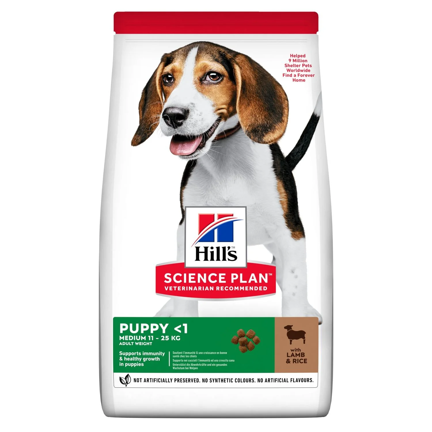 מזון יבש לכלבים גורים מגזע בינוני 2.5 ק"ג | Hill's Science Plan Puppy Medium Breed Lamb & Rice - הילס - Hills