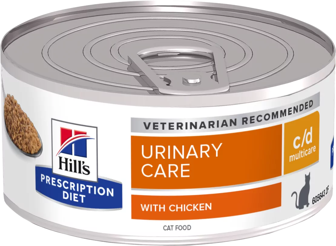 שימורי מזון רפואי לחתולים 156 גרם | Hill's Prescription Diet c/d Multicare Urinary Care Wet Cat Food with Chicken