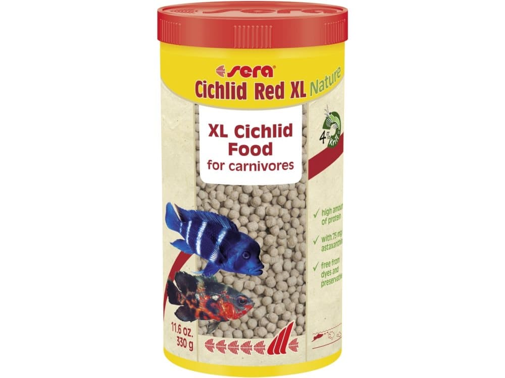 מזון צף לדגי ציקליד גדולים 1000 מ"ל | Sera Cichlid Red XL