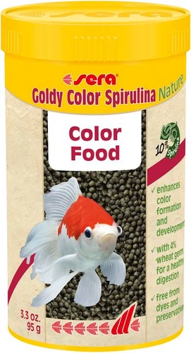 מזון צף לדגי זהב ספירולינה 250 מ"ל | Sera Goldy Color Spirulina Nature