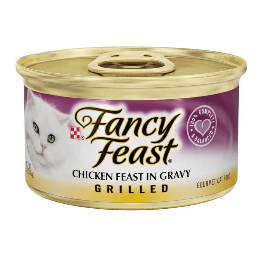 מעדן רטוב לחתולים בטעם עוף בגריל ברוטב 85 גרם | Fancy Feast