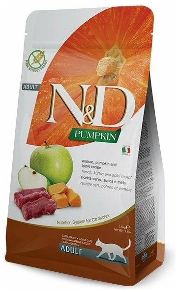 מזון יבש לחתולים בוגרים בטעם צבי ודלעת 5 ק"ג | Natural & Delicious