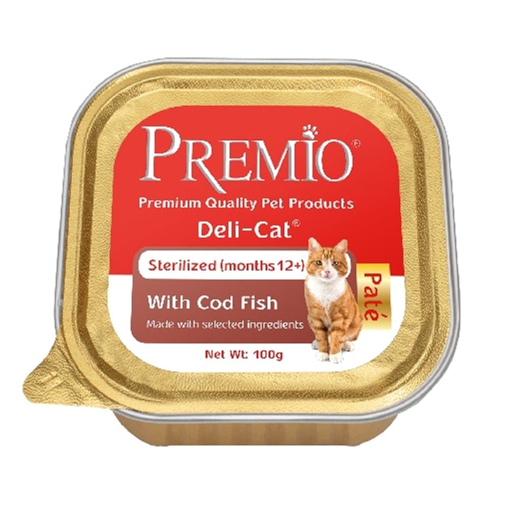 מעדן לחתולים בוגרים מסורסים דג קוד 100 גרם | Premio Sterilized with Cod Fish