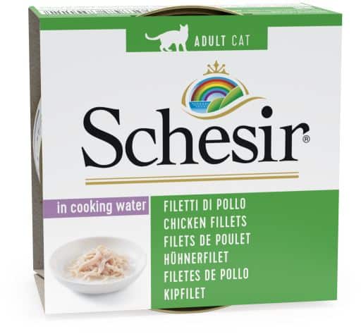 מעדן רטוב לחתולים בטעם פילה עוף טבעי 85 גרם | Schesir Chicken Fillet