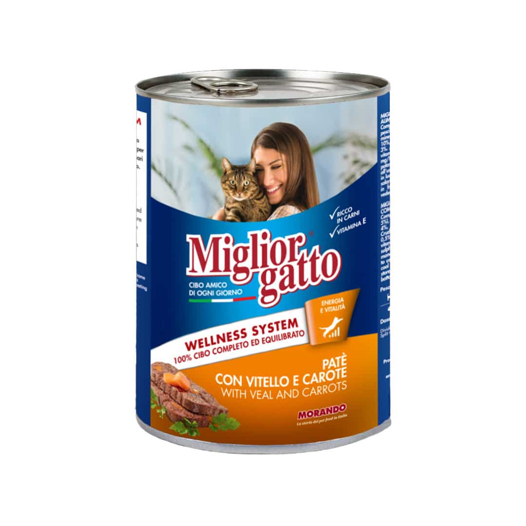 מעדן פטה עגל וגזר 400 גרם | MIGLIOR GATTO