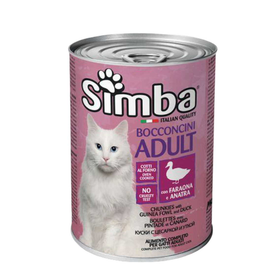 שימורי חתול בטעם פניניות וברווז 400 גרם | SIMBA