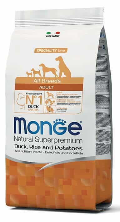 מזון יבש לכלבים בוגרים 12 ק"ג | Monge Adult All Breeds Duck Rice and Potatoes