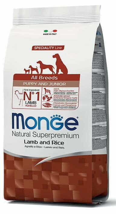 מזון יבש לגורי כלבים כבש ואורז 2.5 ק"ג | Monge Puppy & Junior Lamb and Rice