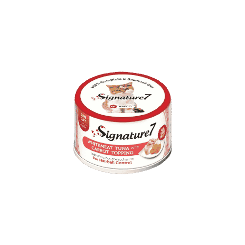 מעדן לחתולים בשר טונה לבן ברוטב גזר 70 גרם | Signature 7