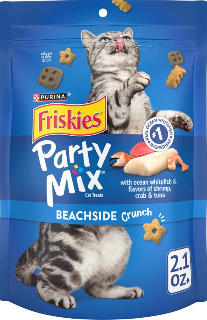 חטיף פריך בטעמי ים לחתולים 60 גרם | Purina Friskies Party Mix Beachside Crunch