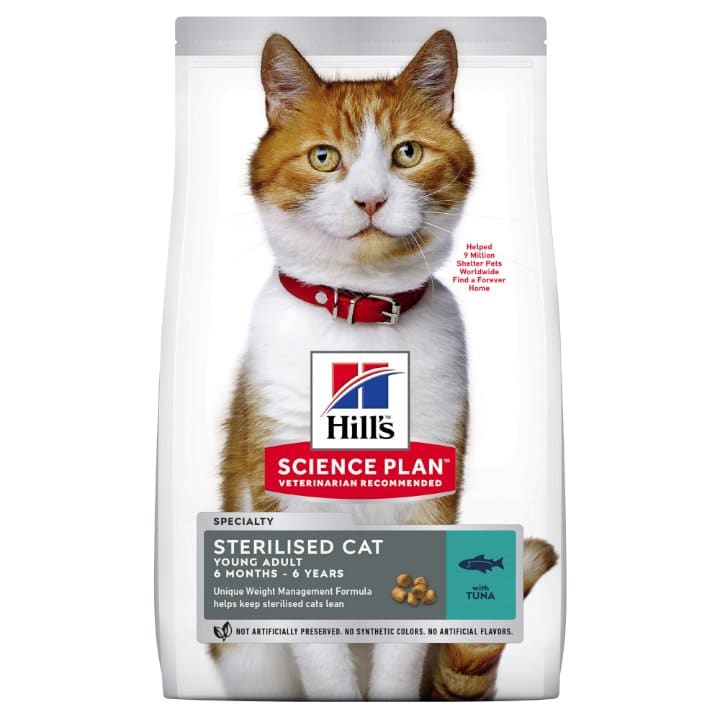 מזון יבש לחתולים מעוקרים בטעם טונה 10 ק"ג | Hill's Science Plan Sterilized Cat Food Tuna