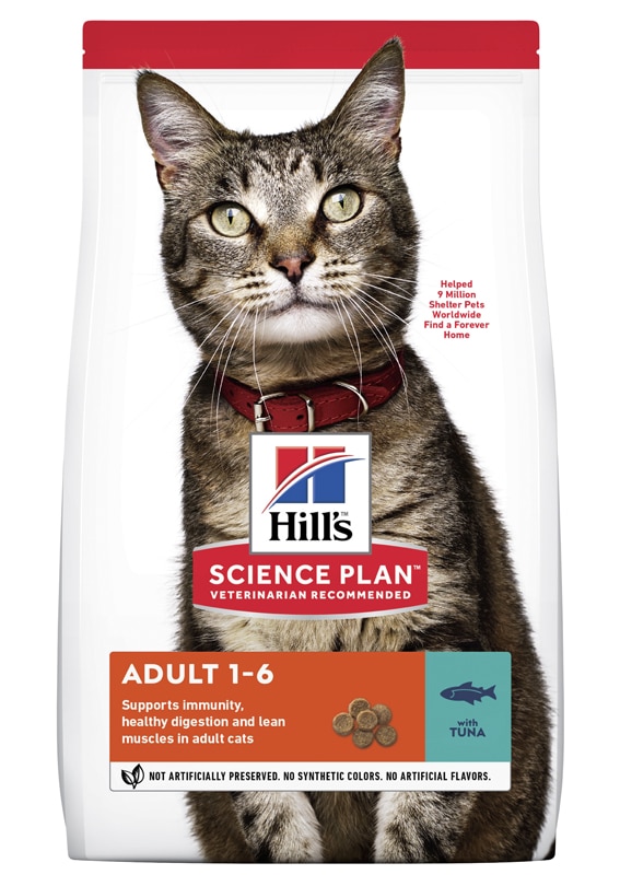 מזון יבש לחתולים בוגרים בטעם טונה 10 ק"ג | Hill's Science Plan Adult Tuna