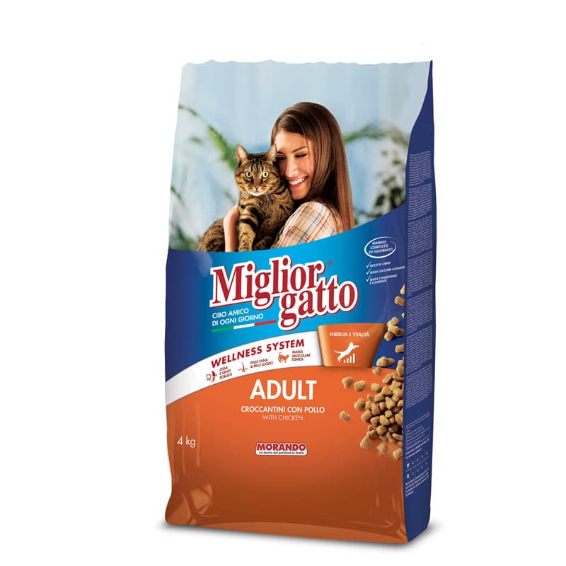 מזון יבש לחתולים בוגרים בטעם עוף 4 ק"ג | Miglior Gatto