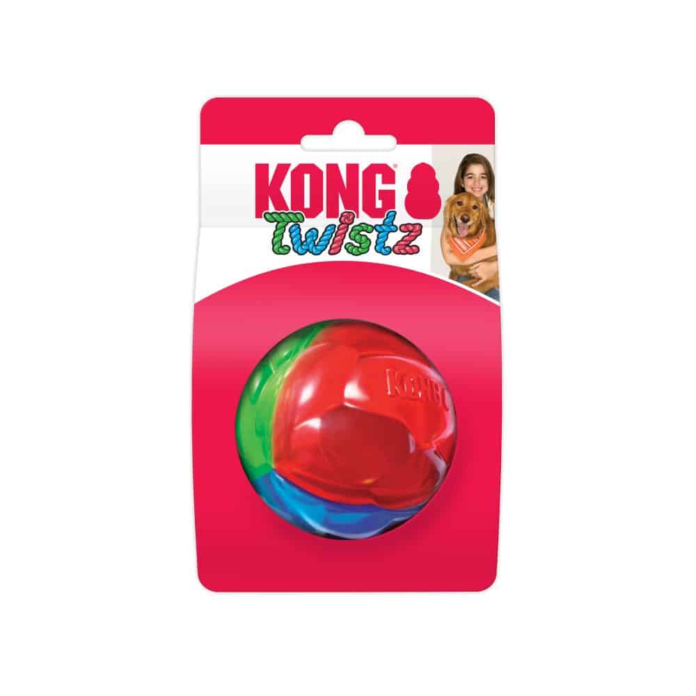 כדור משחק לכלבים גדולים 8 ס"מ | KONG Twistz Ball Large