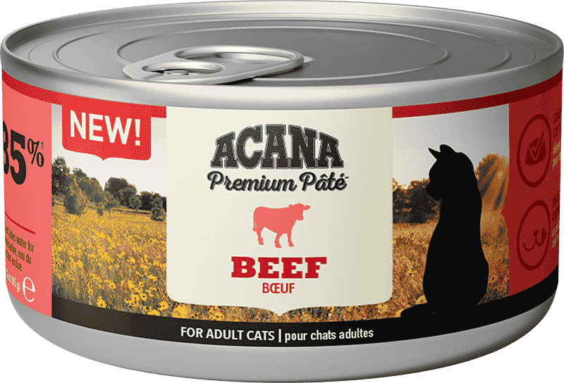 מעדן רטוב לחתולים בטעם בקר 85 גרם | Acana Premium Beef Pate