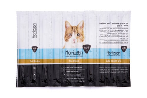 חטיף רך לחתולים בטעם סלמון ופורל 50 גרם | Horizon Cat Sticks