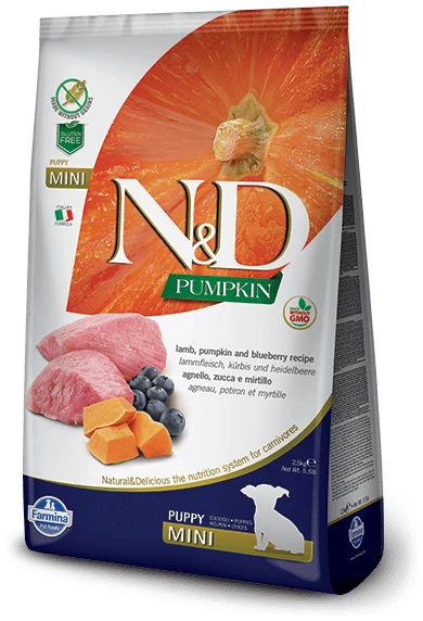 מזון יבש לגורי כלבים בטעמים כבש ודלעת 2.5 ק"ג | Natural & Delicious (N&D)