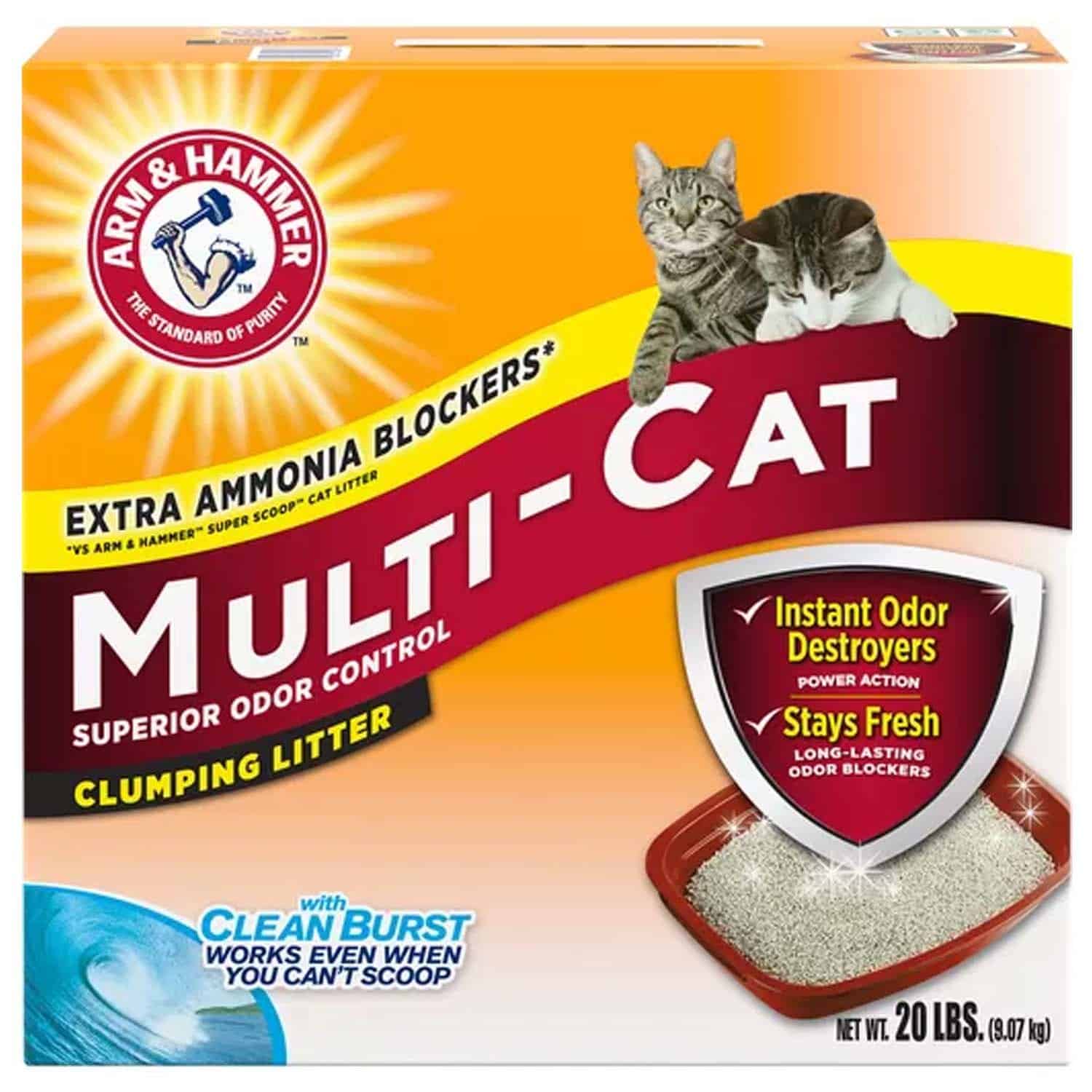 חול חתולים מתגבש מולטי קט 9 ק"ג | Arm & Hammer Multi-Cat Extra Strength Clumping Cat Litter