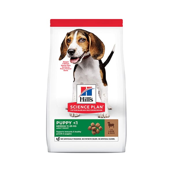 מזון יבש לכלבים גורים 14 ק"ג | Hill's Science Plan Dog Food with Lamb & Rice