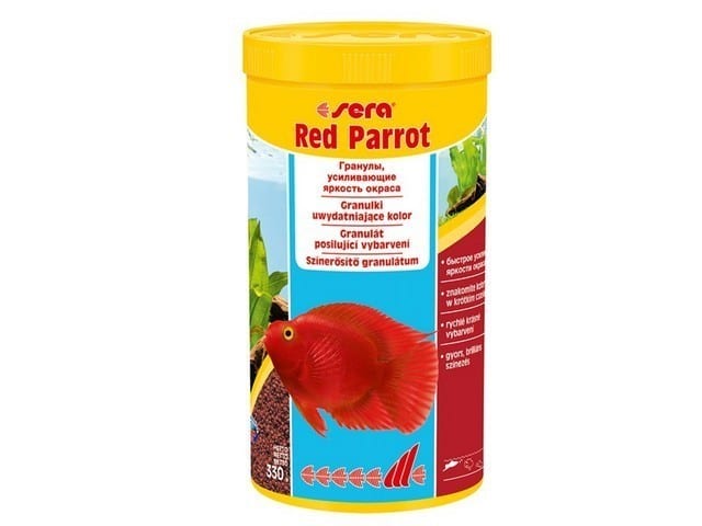 מזון צף מגורען לדגי תוכי 1000 מ"ל | Sera Red Parrot