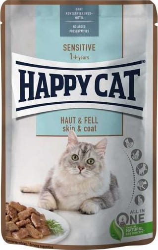 פאוצ' סנסטיב עור ופרווה 85 גרם | Happy Cat