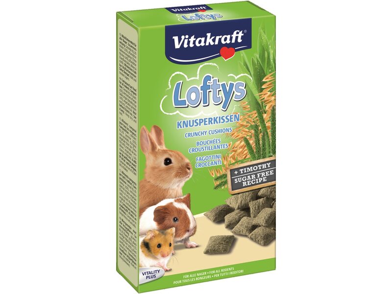 חטיף קראנצי למכרסמים בטעם טימותי 100 גרם | Vitakraft Loftys Rodents Timothy