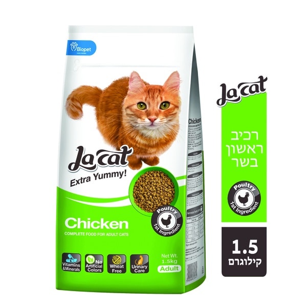מזון יבש לחתולים בוגרים בטעם עוף 1.5 ק"ג | La Cat
