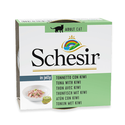 מעדן רטוב לחתולים בטעם טונה עם קיווי 75 גרם | Schesir Tuna with Kiwi in Jelly