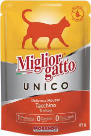 מזון רטוב לחתולים בטעם הודו 85 גרם | Miglior Gatto Unico Turkey Mousse