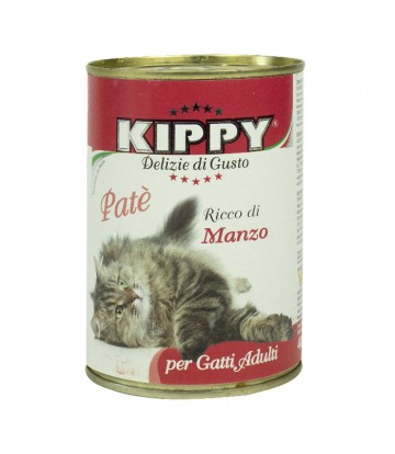 מעדן פטה בקר לחתולים בוגרים 400 גרם | KIPPI