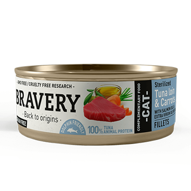 מעדן לחתולים טונה וגזר 80 גרם | BRAVERY