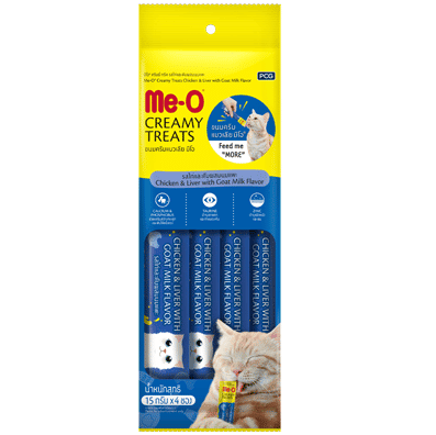 חטיף קרמי לחתולים בטעם עוף וכבד 60 גרם | Me-O Creamy Treats Chicken-Liver