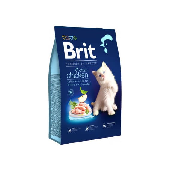 מזון יבש לגורי חתולים 8 ק"ג | Brit Premium Cat Kitten