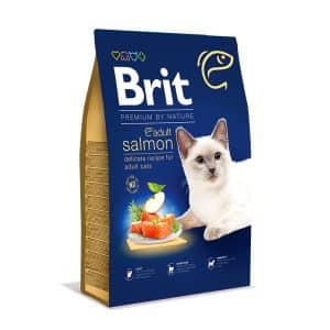 מזון יבש לחתולים בוגרים בטעם סלמון 8 ק"ג | Brit Premium Adult Salmon