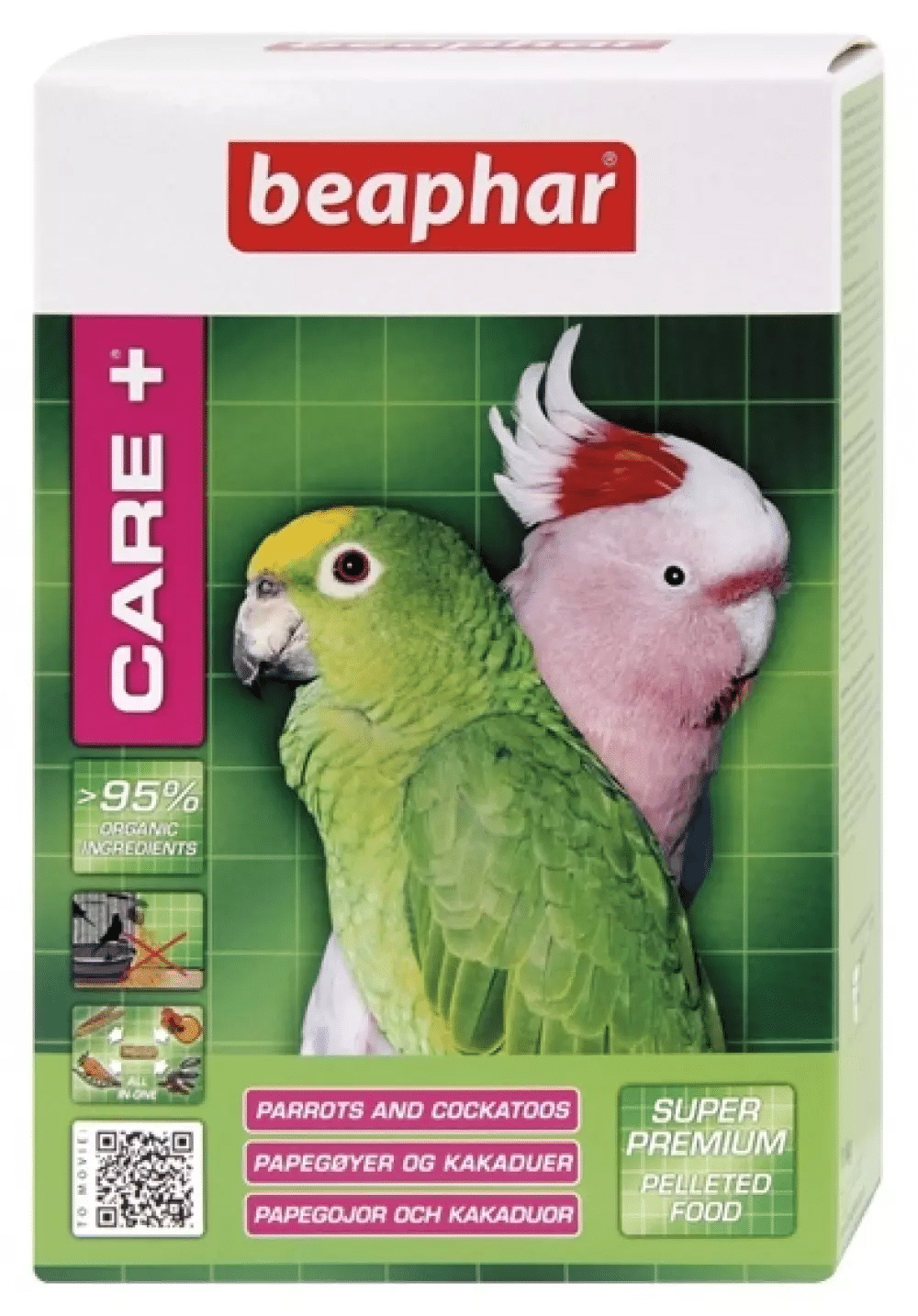 מזון לתוכים וקקדו 1 ק"ג | Beaphar Care+