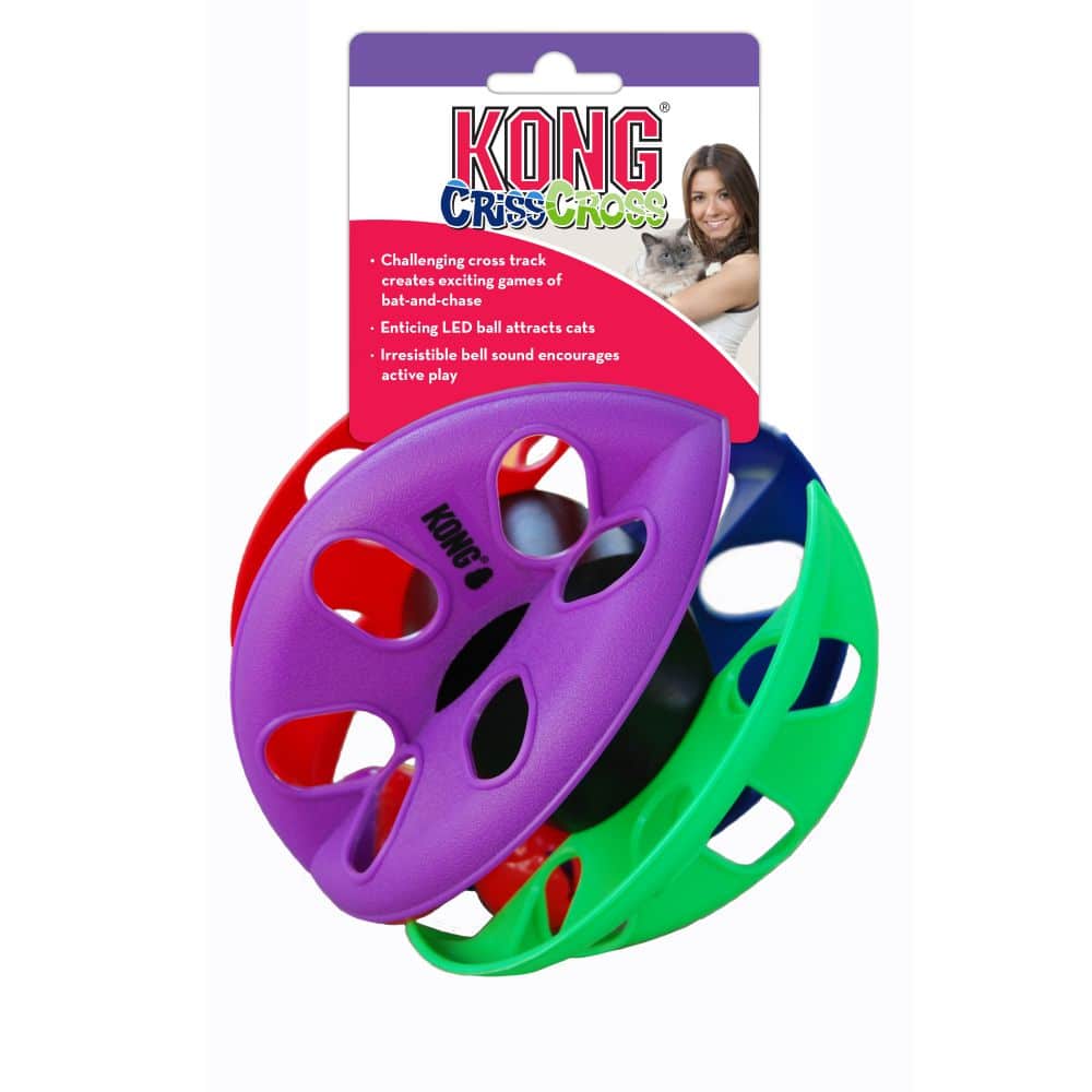 צעצוע אינטראקטיבי מאיר לחתולים 1 יחידה | KONG Criss Cross