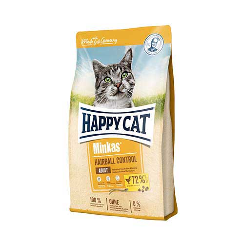 מזון יבש לחתולים בוגרים 4 ק"ג | Happy Cat Minkas Hairball Control Poultry