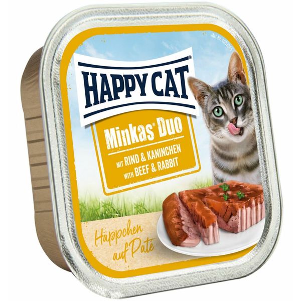 מעדן פטה לחתולים טעם בקר וארנב 100 גרם | Happy Cat