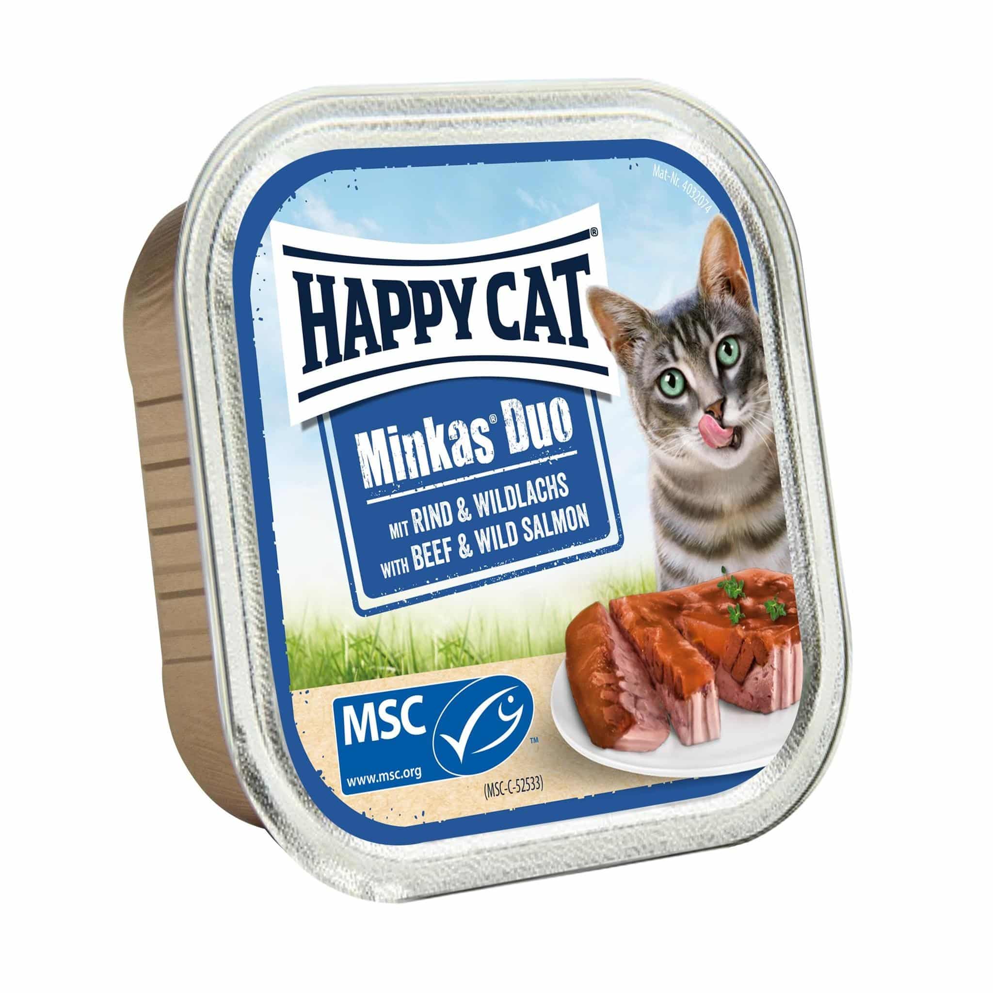 מעדן פטה לחתולים בטעם בקר וסלמון 100 גרם | Happy Cat