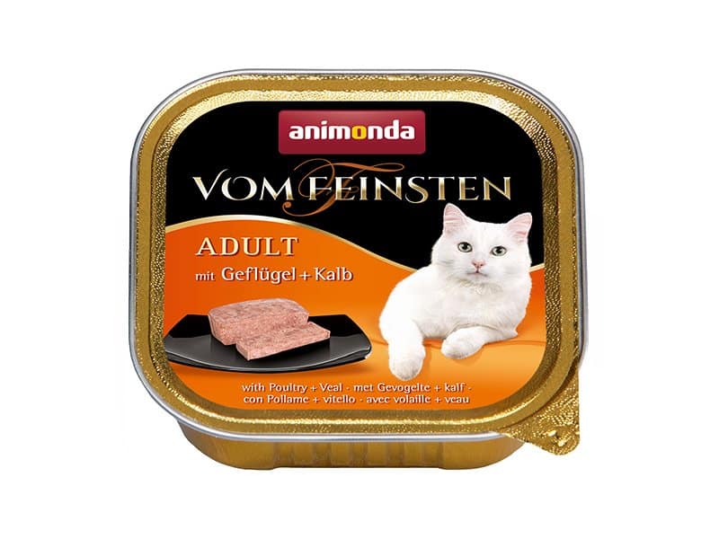 מעדן פטה לחתולים בוגרים עם עוף ועגל 100 גרם | Animonda Vom Feinsten עם עוף ועגל