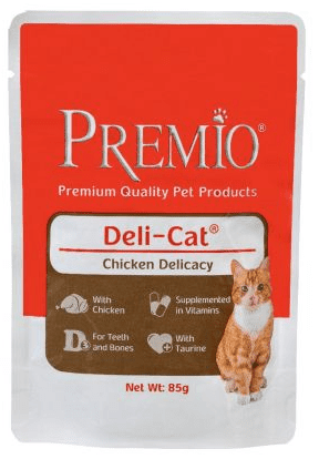 מעדן רטוב לחתולים בוגרים בטעם עוף 85 גרם | Premio Deli-Cat Chicken