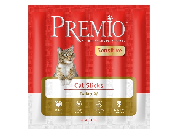 חטיף סטיק סנסטיב לחתולים בטעם הודו 30 גרם | Premio Stick Sensitive for Cats