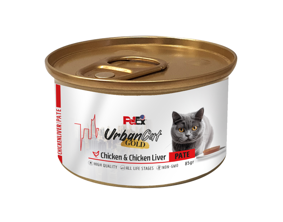 מעדן פטה עוף עם כבד עוף 85 גרם | PetEx Urban Cat Gold
