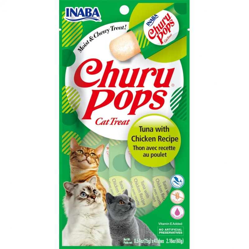 חטיף לחתולים טונה ועוף 60 גרם | Inaba Churu Pops