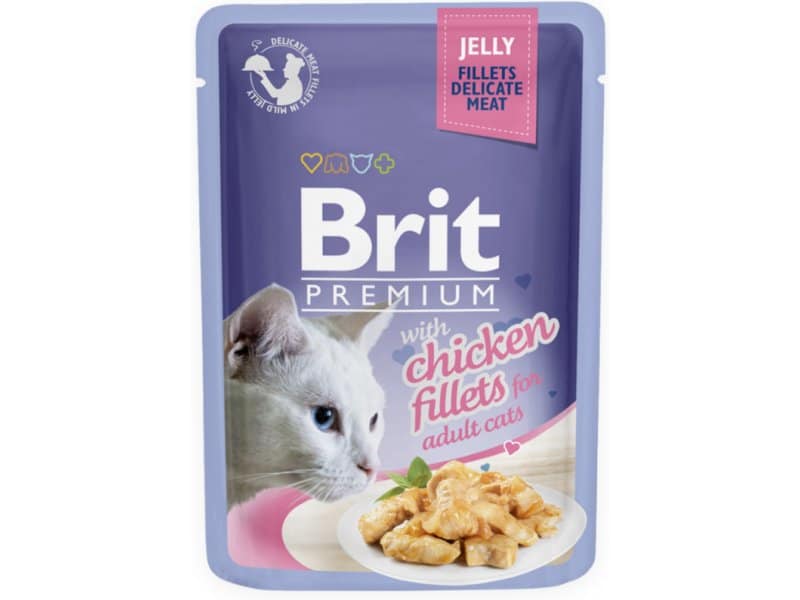 פאוץ' לחתולים בטעמים מעורבים 85 גרם | Brit Premium Feline Fillets in Jelly