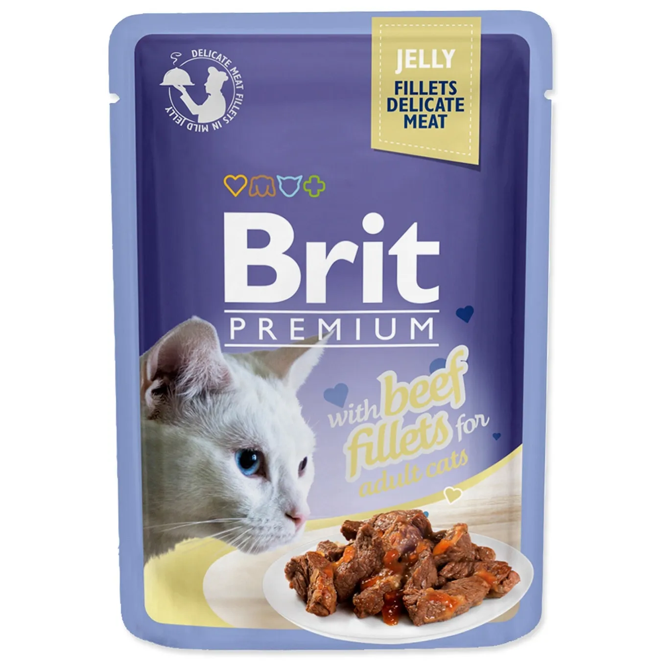 מזון רטוב לחתולים בטעם בקר 85 גרם | Brit Premium Beef Jelly