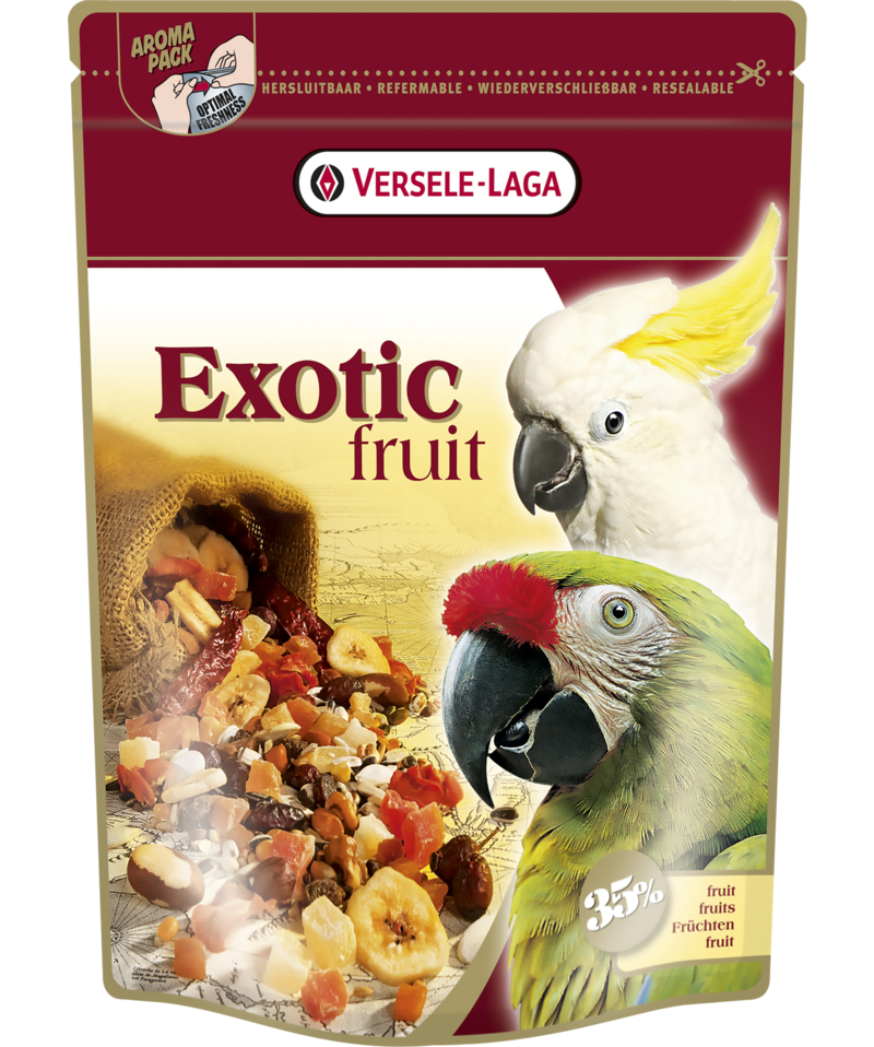 חטיף פרי אקזוטי לתוכים 600 גרם | Versele-Laga Prestige Exotic Fruit Mix