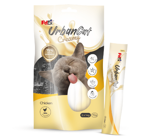 חטיף קרמי לחתולים בטעם עוף 70 גרם | PETEX Urban Cat Creamy