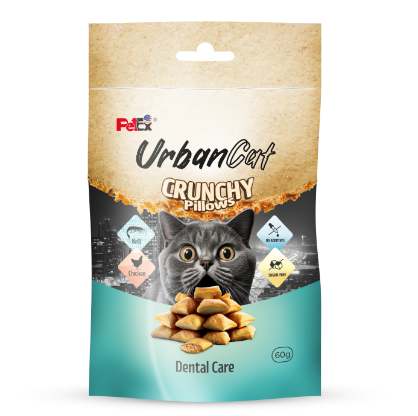 חטיף דנטלי לחתולים 60 גרם | PetEx Urban Cat Crunchy Creamy Bites with Chicken and Krill Filling