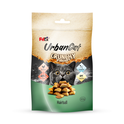 חטיף לחתולים בוגרים 60 גרם | PetEx Urban Cat Crunchy Creamy Bites with Chicken and Tuna Filling